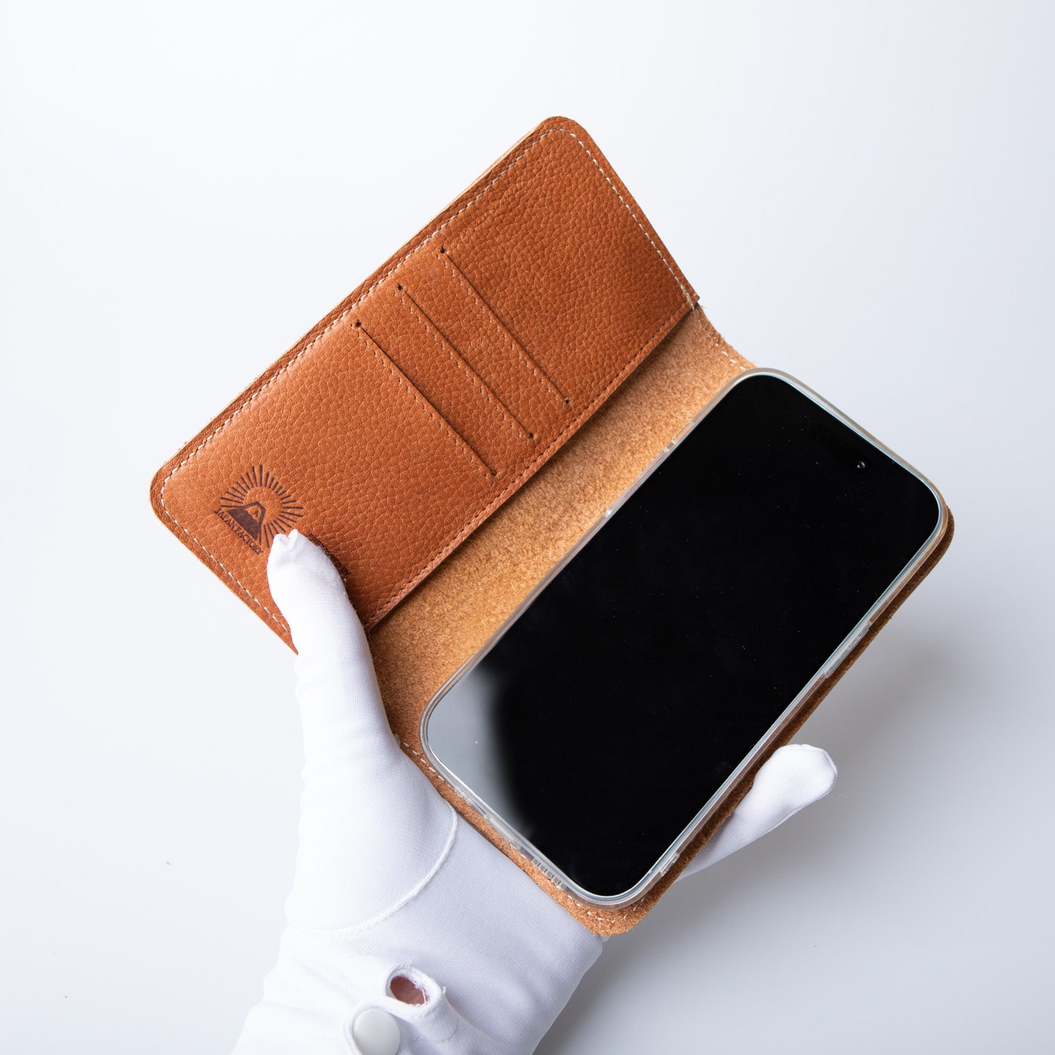 栃木レザー製スマホケースの内装