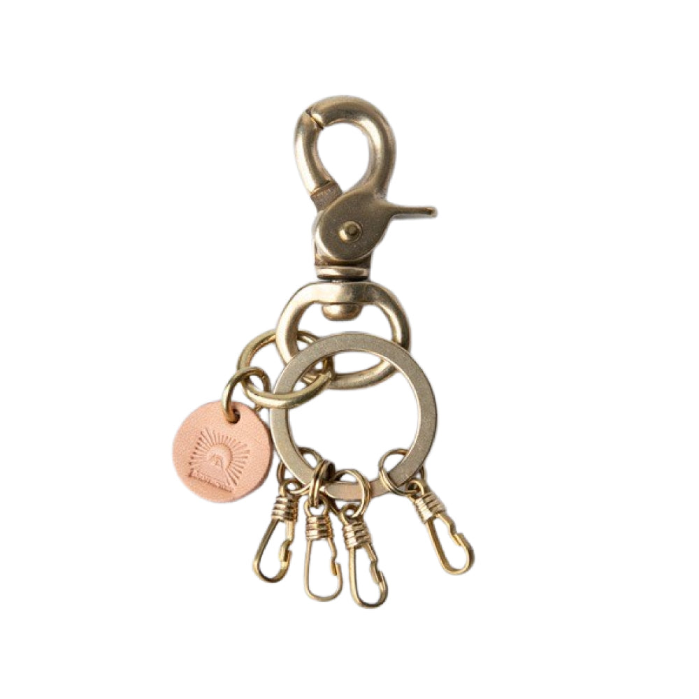 真鍮のレバー4連袴ナスカン付きキーホルダー