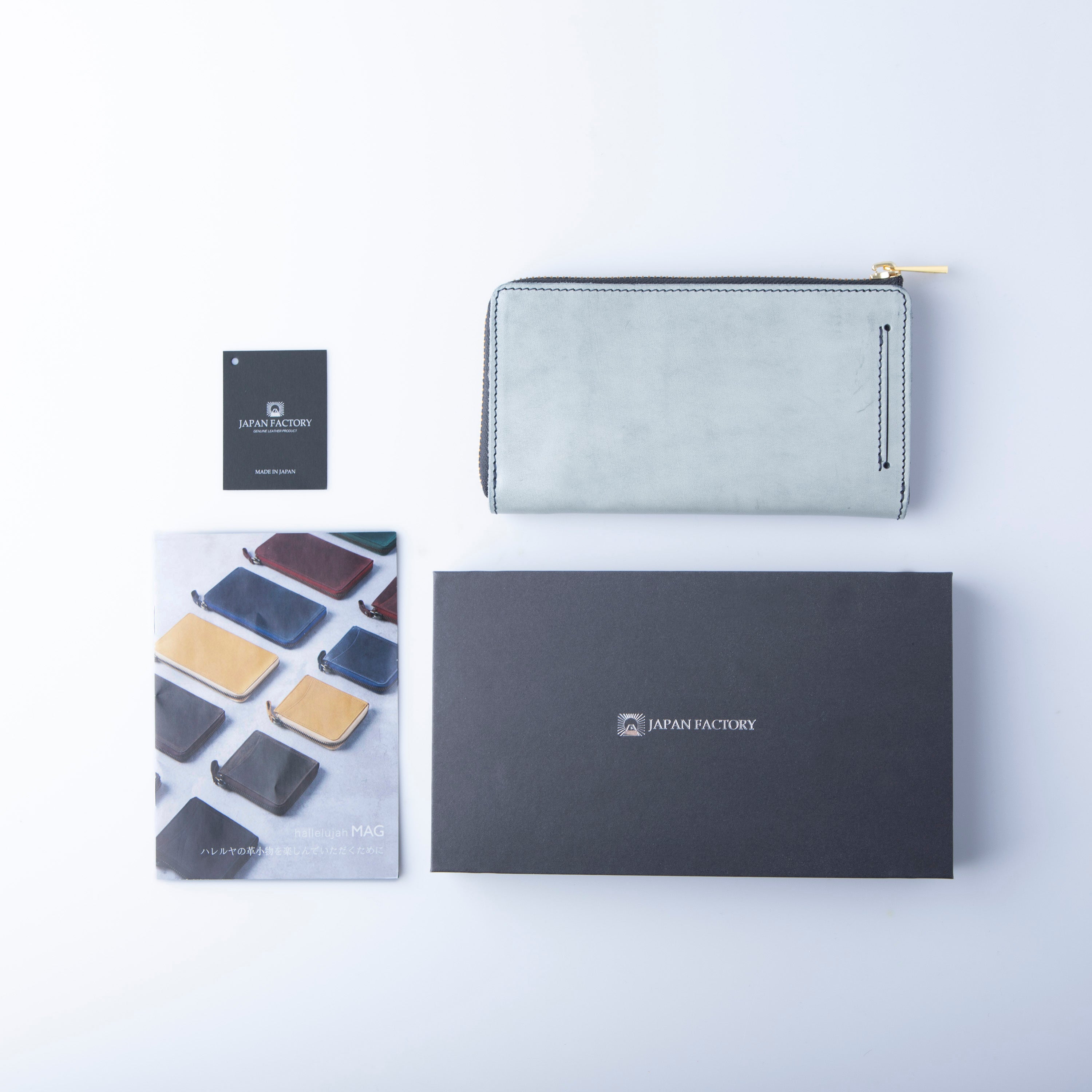 ホワイトワックス TIDY2.0 小さい長財布 栃木レザー L字ファスナー MANO