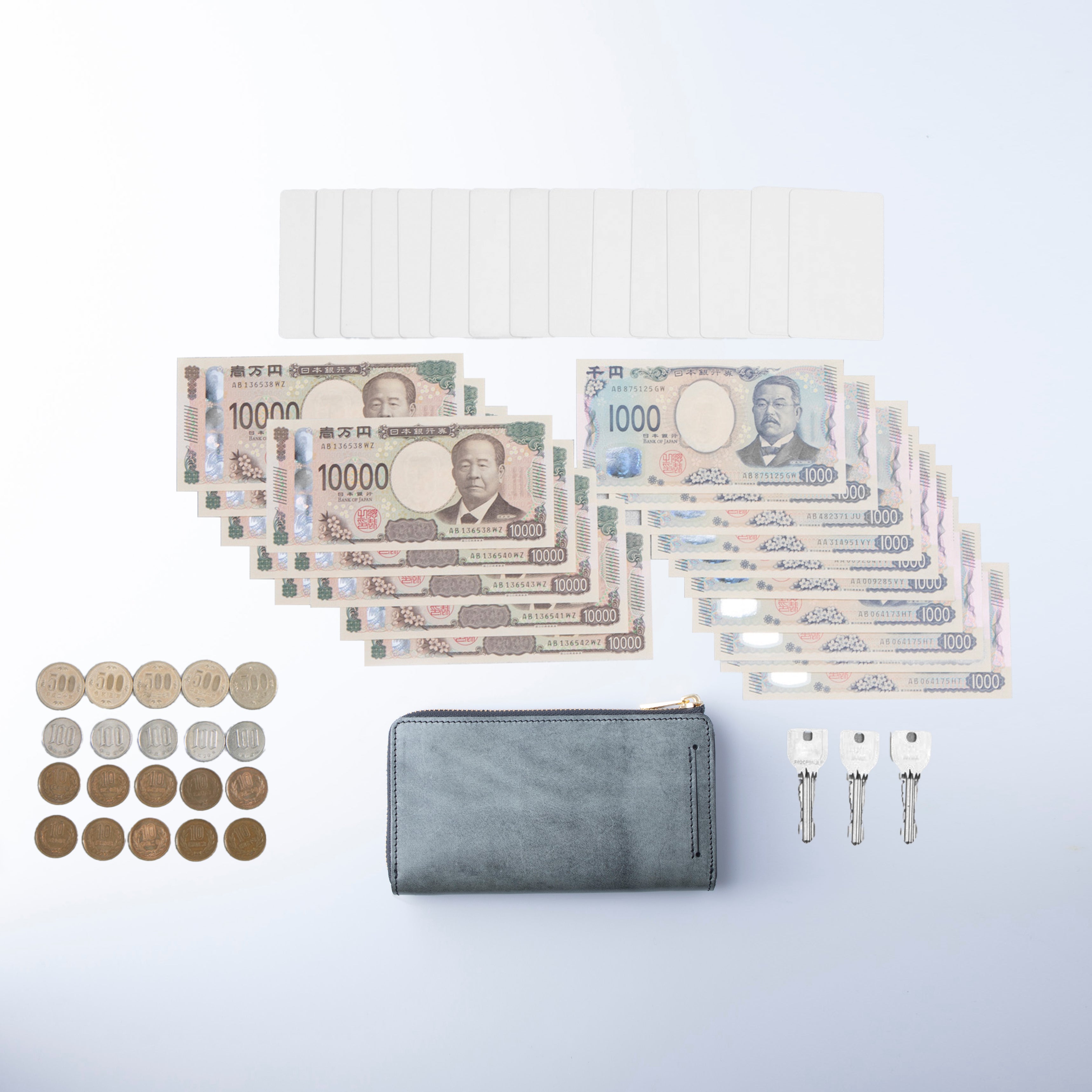 ホワイトワックス TIDY2.0 小さい長財布 栃木レザー L字ファスナー MANO