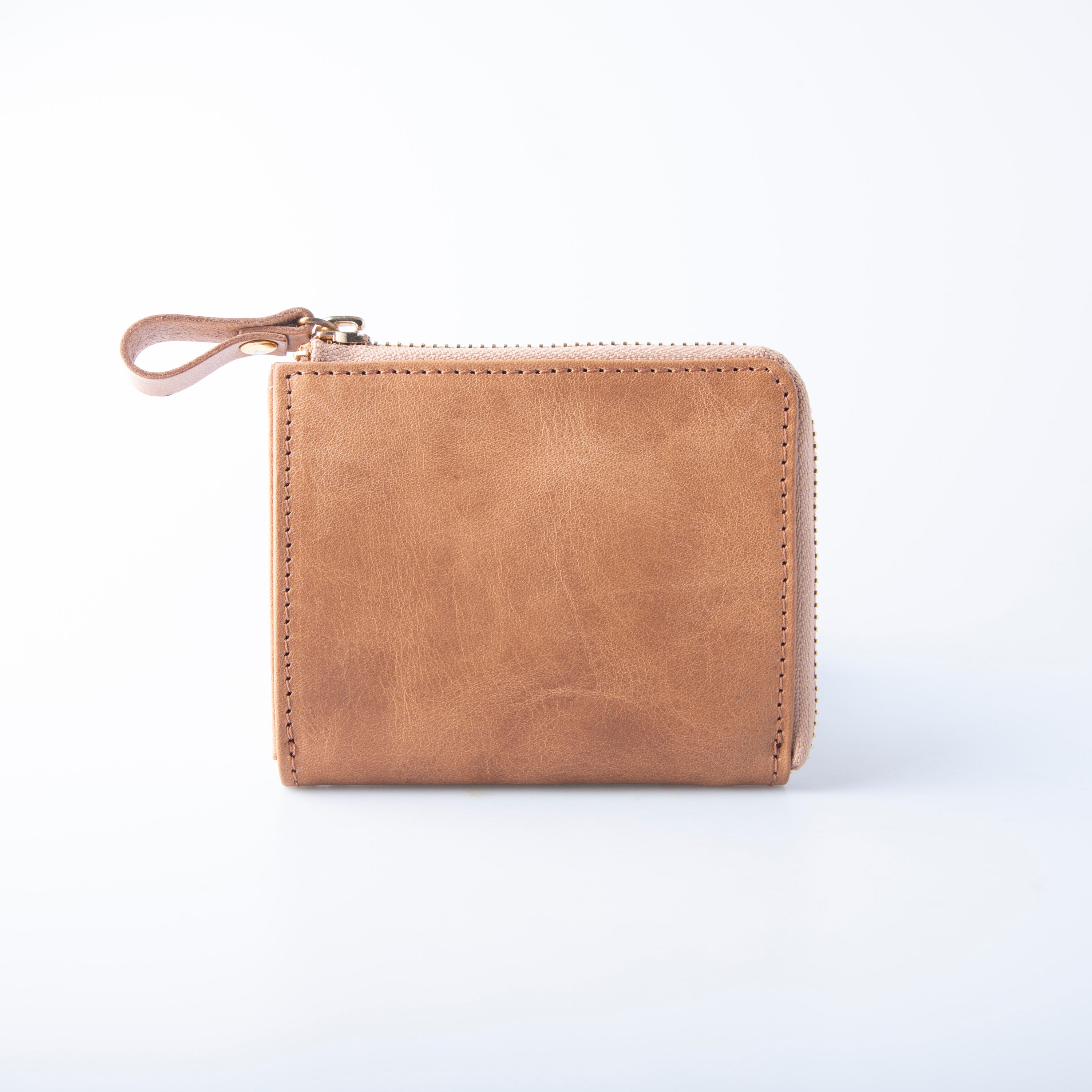 二つ折り財布 キップレザー L字ファスナー JAPAN FACTORY
