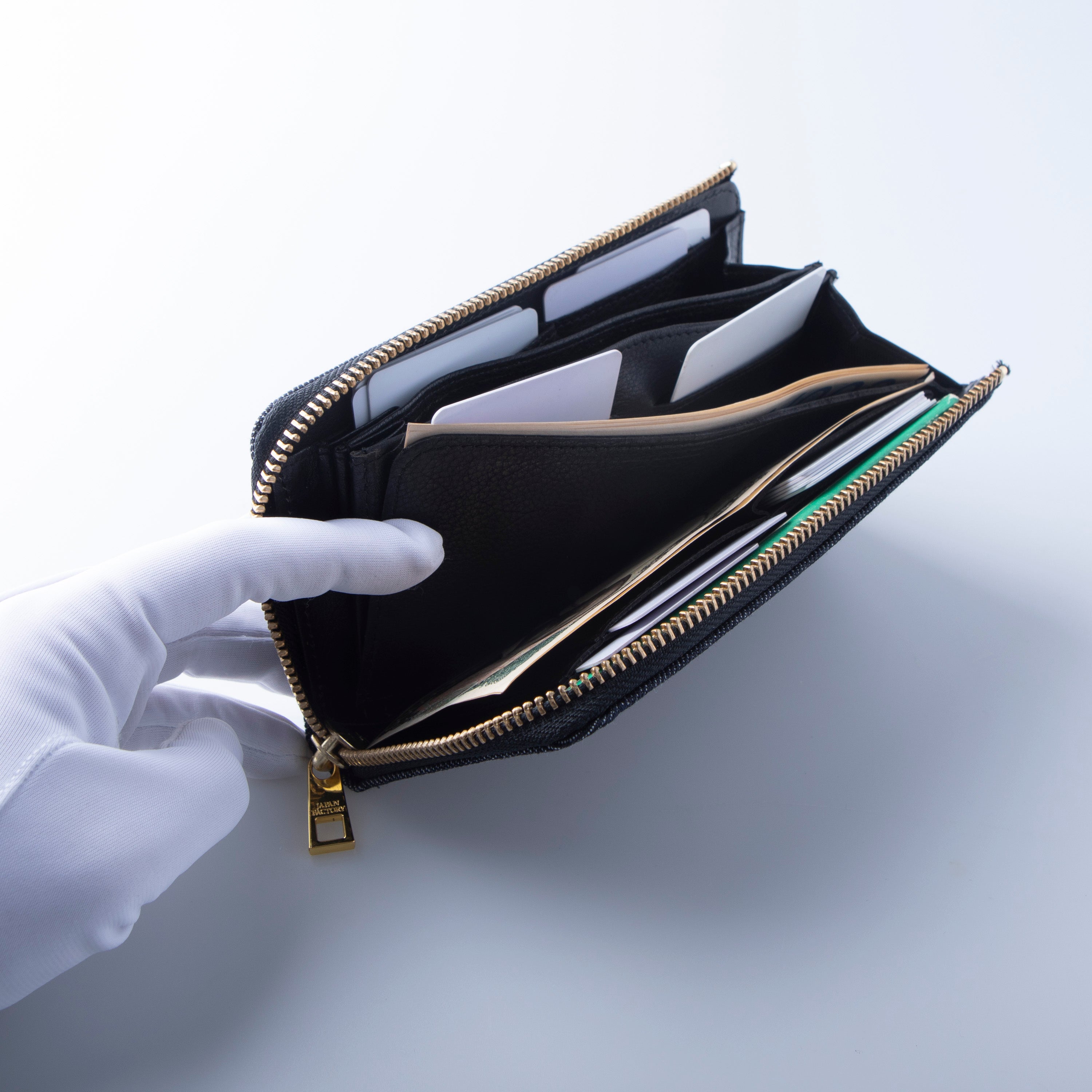 小さい長財布 TIDY2.0 岡山デニム l字ファスナー REAR