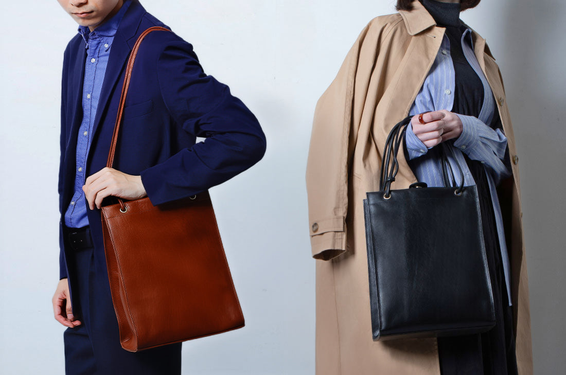 整う通勤。自立する革トート「Tatet」で、身軽な一日を。