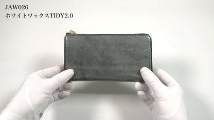 ホワイトワックス TIDY2.0 小さい長財布 栃木レザー L字ファスナー MANO